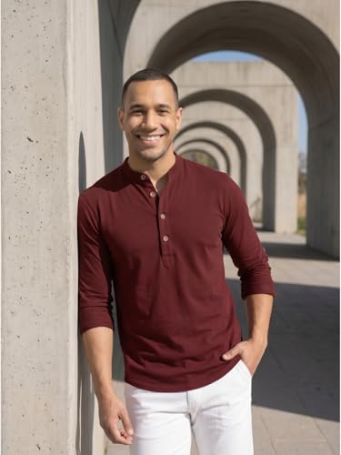 Image of DEELMO Combo of Men's Cotton Blend Solid Regular Fit Full Sleeve Short Kurta | Men's Trendy Short Kurta Pack of 2