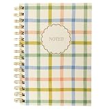Graphique Kariertes gebundenes Spiral-Tagebuch, 160 linierte Seiten, Hardcover, Notizbuch, Tagebuch, Listen, Monat und Datum, Premium-Papier, 15,2 x 20,3 cm