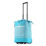 Olympia Luggage Rolling Printed Shopper Tote,Blue,One Size