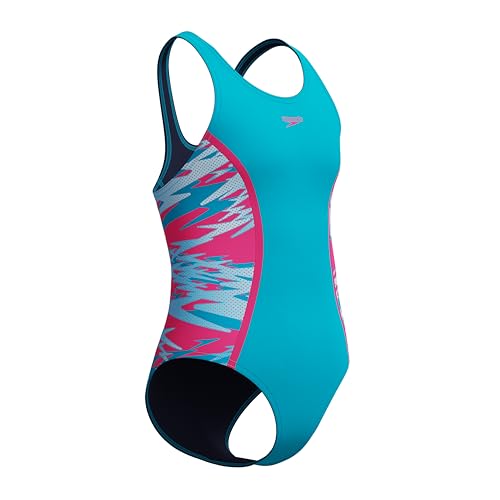 Speedo Hyperboom Splice Muscleback One Piece Schwimmanzug für Mädchen, Mayan Blau, 8