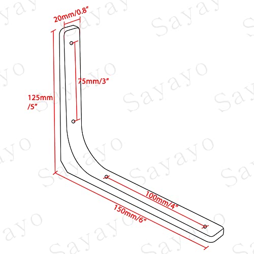 SAYAYO Regalwinkel Schwerlast Regalhalterung Regalträger Weiss Regalhalter Metall 90 Grad L-förmige 4 Stück Winkel Regal 150x125 für Wandhalterung Regal, Eckregal, Hölzern Möbel