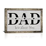 Personalized Dad Sign Canvas, Unique Fathers Day Birthday Gifts from Daughter Wife Son, Custom Dad G