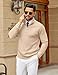 COOFANDY Mens Quarter Zip Pullover Fall Knit Sweater Slim Fit Dress Sweater for Business Casual Fall Clothes Beige