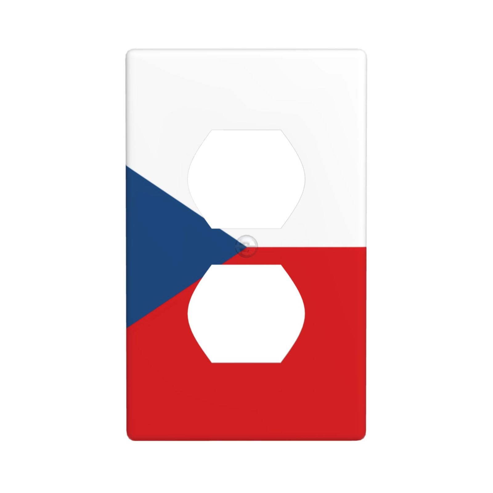 Flag of the Czech Republic Unbreakable Polycarbonate Switch Plate-1 Gang Screwless Wall Plate for Home Office
