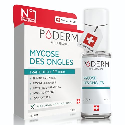 PODERM - MYCOSE ONGLE TRAITEMENT 2en1 | Aux plantes exceptionnelles puissantes antifongiques et réparatrices | Soin professionnel pied/main | Facile & rapide | Swiss Made