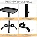 Salon Tray on Wheels, Black Salon Tray Cart with Adjustable Height, Tattoo Rolling Tray, Metal Service Instrument Storage Tray for Salon&Home Use