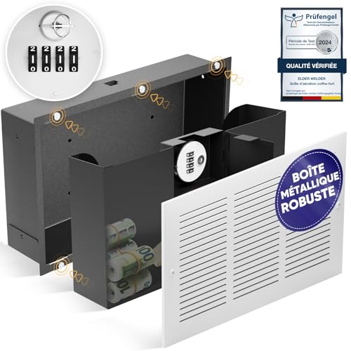 Elder Welder fort mural invisible avec ventilation grilles | serrure combinée cachée | coffre-fort rétractable | cachette secrète