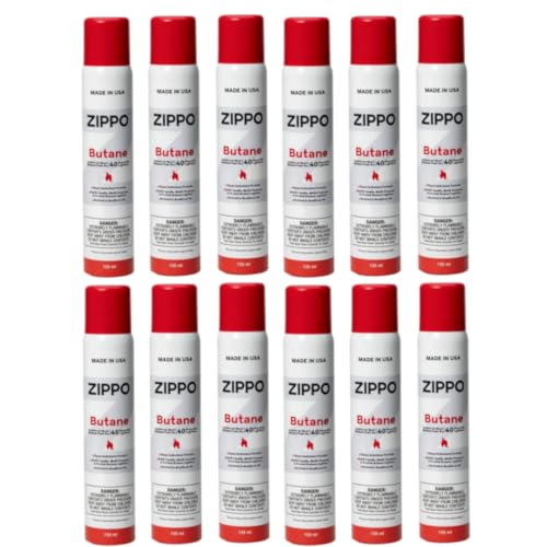 Zippo Butane Fuel 2.67oz Refill for up to 40 Lighters, 135 ml, 12 Pack