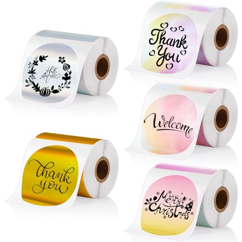 Étiquettes thermiques rondes Gersoniel papier autocollant circulaire imperméable 5,1 cm