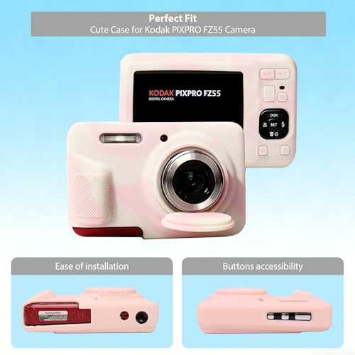 Funda de silicona para cámara Kodak PIXPRO FZ55 rosa miniatura 3