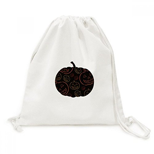Sac à cordon citrouille d'Halloween sac à dos en toile de voyage pour adulte