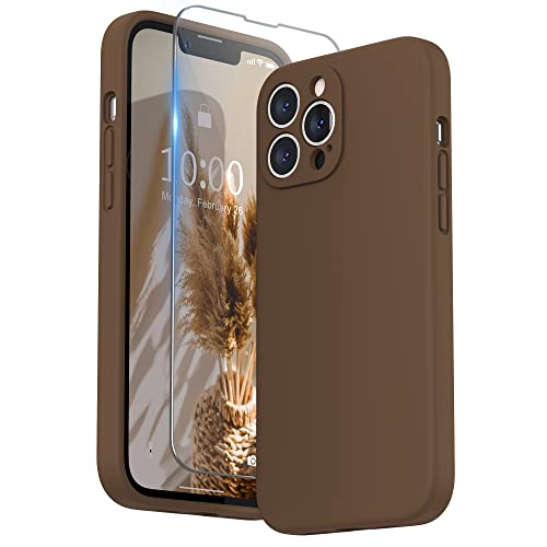 SURPHY Silikon Hülle Kompatibel mit iPhone 13 Pro Max Hülle mit Displayschutzfolie, Handyhülle iPhone 13 Pro Max Silikon Case Kameraschutz für iPhone 13 Pro Max Hülle 6,7 Zoll 2021