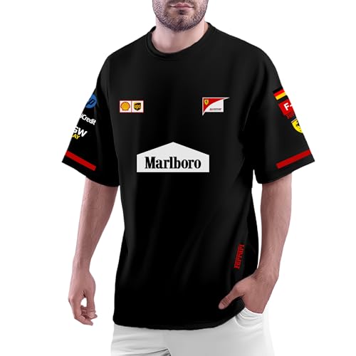 Image of Ferai-Scude Motorsport T-Shirt 100% Cotton Car Printed Tshirt for Car Enthusiast for Men & Women Black Tshirt