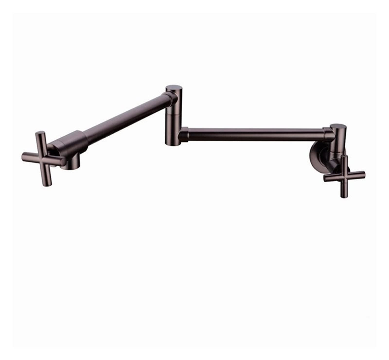 Wall Mount Pot Filler Sink Taps Swinging Spout Faucet for Kitchen Gourmet Sinks Faucets Single Cold Sink Spigots Brush Black Tap Swing Arm(2)
