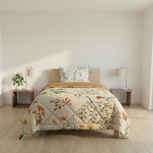 Image of Mafatlal Tulip Premium 120 GSM Quilted Comforter for Single Bed | Soft Sleep, Daily Use & Premium Soft Single AC Comforter | 60 x 90 Inch | Luxe Off White