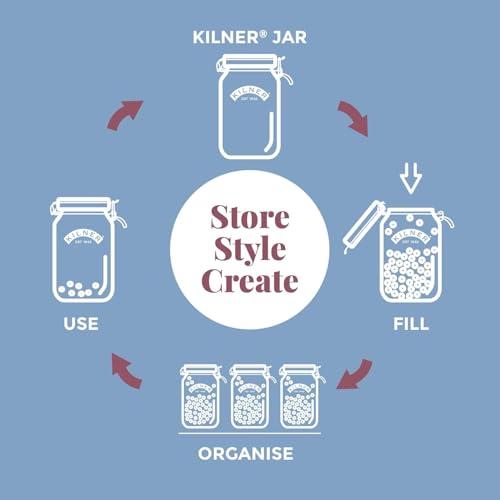 Image of Kilner Premium 4 x 125ML Clip Top Airtight Round Glass Food Storage Jar | Multipurpose BPA Free, Reusable Kitchen Container for Storage for Herbs, Spices