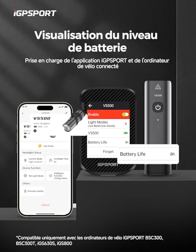 iGPSPORT VS500 Lumiere500 Lumen Bicicleta Delantera y Trasera 3000mAh Lámpara Bicicleta Recargable USB C Iluminación Bicicleta LED Potentes Faro Accesorio para Bicicleta MTB Carrera Ciclismo - imagen 4