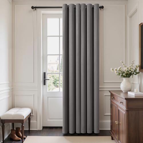 Image of MIULEE Closet Curtain for Open Closet Without Door Grommet Top 34x80 Inches | Covers Closet, Privacy Curtains for Room Divider, Sun /Light Blocking, Quality Fabric, Doorway
