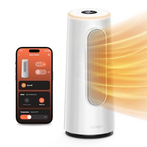 CLEVAST Smart Space Heater for Indoor Use, 1500W Fast Heating PTC Ceramic Portable Heaters with...