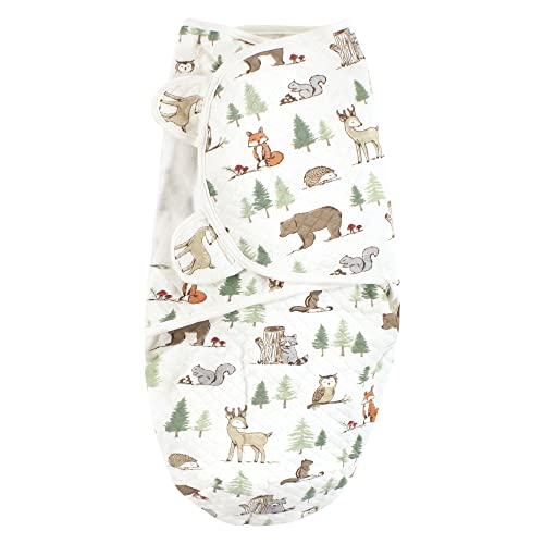 Image of Hudson Baby Unisex Baby Quilted Cotton Swaddle Wrap 3pk, Forest Animals, 0-3 Months