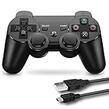 Hangfa Gaming Controller Rechargeable Pro Gamepad Joystick Wireless Controller with Battery for Playstation3 Windows/Android Support 4 Players Black