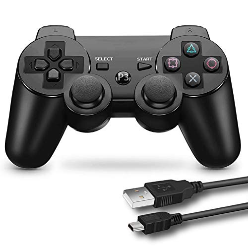 Hangfa PS3 Controller Wireless, Six-axis Dual Shock Rechargeable Pro Gamepad Joystick for Sony Playstation 3 (Playstation 3 Controller)