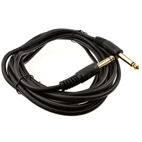 kenable 6.35mm 1/4inch Mono Jack Plug Guitar/Instrument/Patch Cable Gold 4m