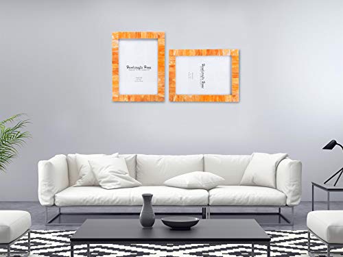 Handicrafts Home Photo Picture Frame - 5" X 7" Orange - Handmade Gift - Pack Of 2 #TOP1