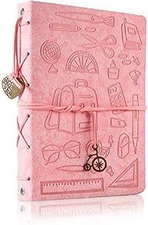 ThxMadam Pink Scrapbook Leather Photo Album Vintage Wedding Guest Book Memory Book with 60 Black Pages Present for Valentines Anniversary Mothers Day Birthday Gift for Teacher Student Kids Friend