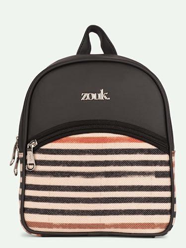 Image of ZOUK Dalila Mini Daypack | Stylish Small Backpack for Women | Compact | Bag for Girls | Daily College Use | Travel Day Pack | Vegan Leather | Handcrafted | Water-Resistant