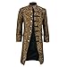 LUNULE Herren Mantel Steampunk Gothic Karneval Retro-Trenchcoat Fashion Party Oberbekleidung Viking Kostüm Frack Gericht Langarm Jacke Gehrock Uniform Mantel Halloween Weihnachten Uniform Kostüm