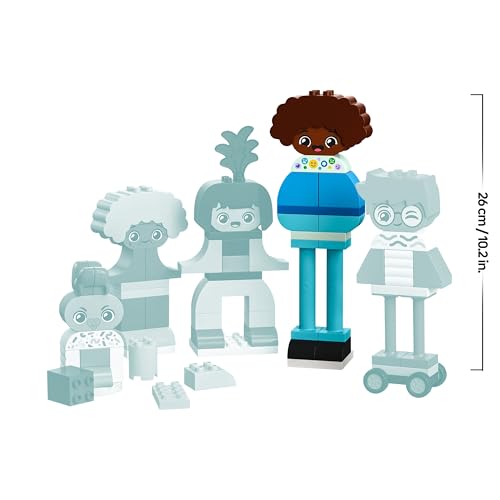 DUPLO Town Persone da Costruire con Grandi Emozioni - Gioco per Bambini e Bambine da 3 Anni per la Motricità Fine - Include 71 Mattoncini per Personalizzare 5 Personaggi - Idea regalo - 10423 - Lego - Immagine 6