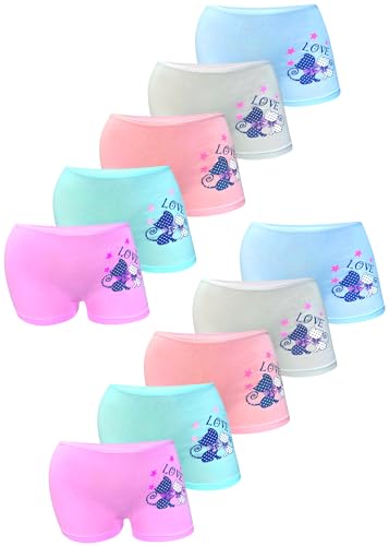 Boxershorts et pantys pour filles LOREZA anti-irritation en coton, pack de 10 culottes hipsters