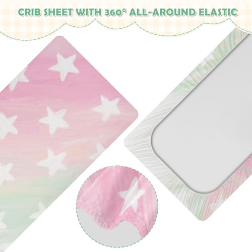 Drap-housse imperméable enfant 132x71 cm dégradé vert rosé - 5