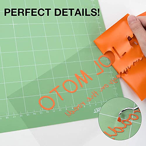 Image of HTVRONT HTV Heat Transfer Vinyl - 12 inch x 8ft Orange HTV Vinyl for T Shirts, Iron on Vinyl for All Cutting Machine - Easy to Cut & Weed for Iron on Design (Orange)