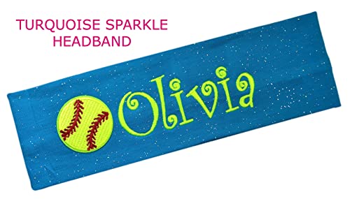 Personalized Embroidered Softball Patch Cotton Stretch Headband Choose Your Custom Colors From Charts In This Listing #TOP6