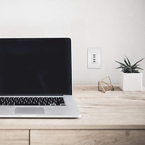 Legrand Radiant 15 Amp Decorator Wall Outlet With 4.2 Amp Usb Charger, Quad, Multi Port Charging Station, White, Tm8Usb4Wccv4 #TOP3