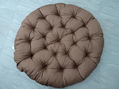 Papasansessel Kissen, Polster Bodenkissen für Schwenksessel, Rund Papasan Sessel, Polyrattan Sessel - Durchmesser 110 cm und Kissenstärke 10-12cm (Karamell)