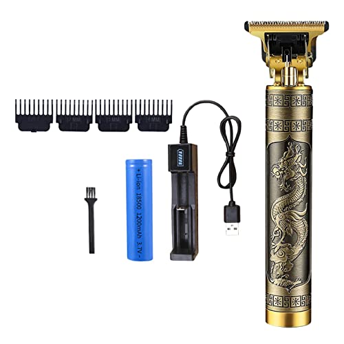 Máquinas de cortar cabelo masculinas, navalha de barbeiro profissional, recarregável, 4 x pentes de