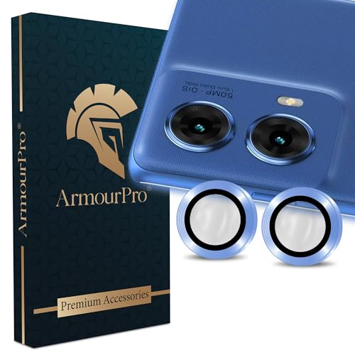 Image of ArmourPro Camera Rings Tempered Glass for Motorola Edge 50 Fusion and Moto G85, Tough HD Individual Aluminum Alloy Rings 9H Camera Cover, Scratch-Resistant,Camera Lens Protection| Blue, 1 Pack