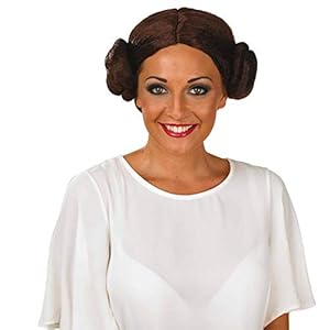 Fun Shack Princess Space Bun Wig Adult, Princess Wig with Space Buns, Star Princess Hair Buns Women, Brunette Hair Bun Costume
