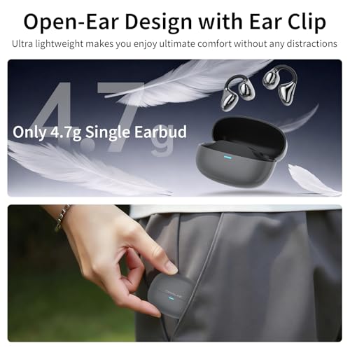 Écouteurs sans fil Bluetooth 6.0 à clipser i50 avec réduction de bruit ENC sport