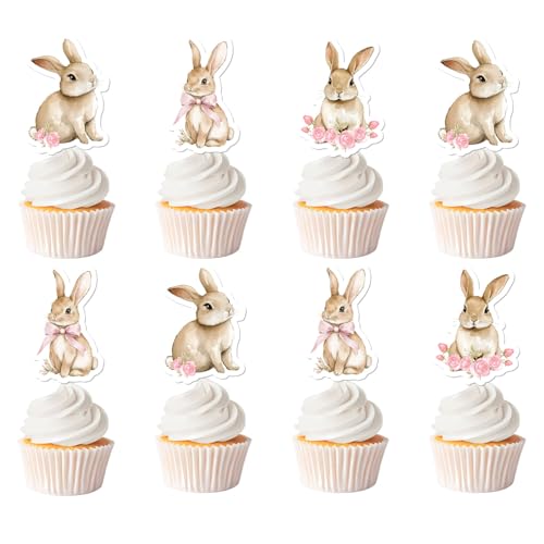Décorations de cupcakes lapin lot de 12 pour fête prénatale et anniversaire