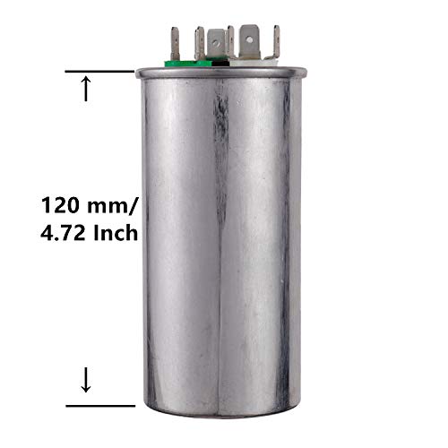 BOJACK 70+10 uF 70/10 MFD ±6% 370V/440 VAC CBB65 Dual Run Circular Start Capacitor for AC Motor Run or Fan Start or Condenser Straight - Image 4