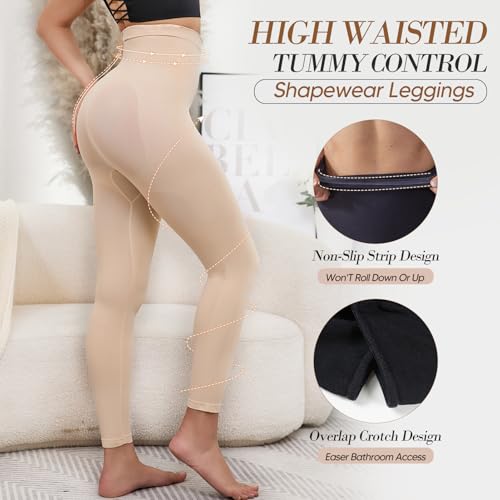 Takusun Legging modeladora de cintura alta com controle de barriga para mulheres, calça macia, model