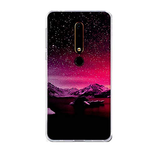 Nokia 6.1 Case, Nokia 6 2018 Case,Gift_Source Slim Thin Clear Shock-Absorption Bumper Cover Flexible Soft TPU Silicone Gel Rubber Protective Case for Nokia 6.1 2018 (5.5 ) [Pattern 22]