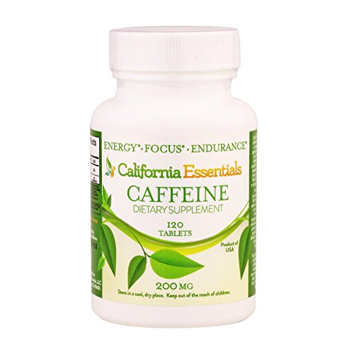 Caffeine Pills - Energy Focus and Endurance Booster, Maximum Potency 200mg (120 Tablets)