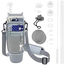 JMY 12PCS Accessories for Stanley Cup 40 oz / 30 oz Tumbler with Handle, Including Cloud Straw Cover Cap, Replacement Straw, Boot, Quencher H2.0 Spill Stopper, Cleaning Brush, Holder with Strap