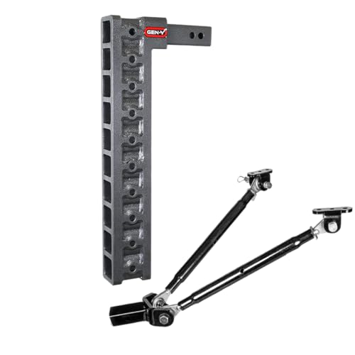 GEN-Y Hitch 22.5" Drop Hitch with Stabilizer Kit for 2" Receiver (Hitch Only) - 10,000 LB Towing Capacity - 1,500 LB Tongue Weight