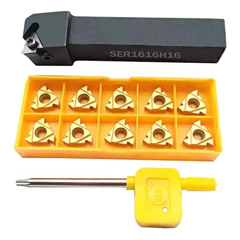 5/8 Zoll SER1616H16 CNC-Drehmaschine, Hartmetall, indexierbar, Drehwerkzeughalter mit 10 Stück 16er AG60 Indexierbare Hartmetall-Dreheinsätze.… Cover